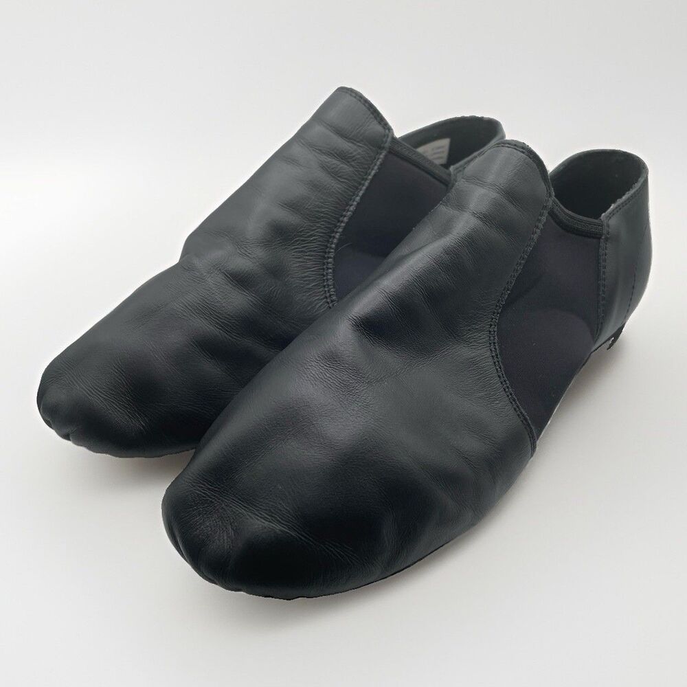 Stelle DAJ001 Black Leather Jazz Shoes Womens 8.5MW Slip-On Dance Theater